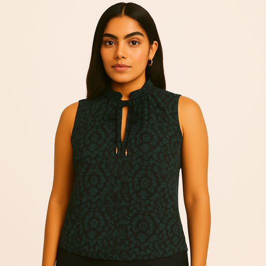 Michael Kors Women's Dark Emerald Sleeveless Top