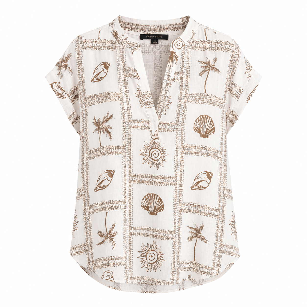 Casual blouse from the Cynthia Steffe brand, made of a light white or ivory fabric