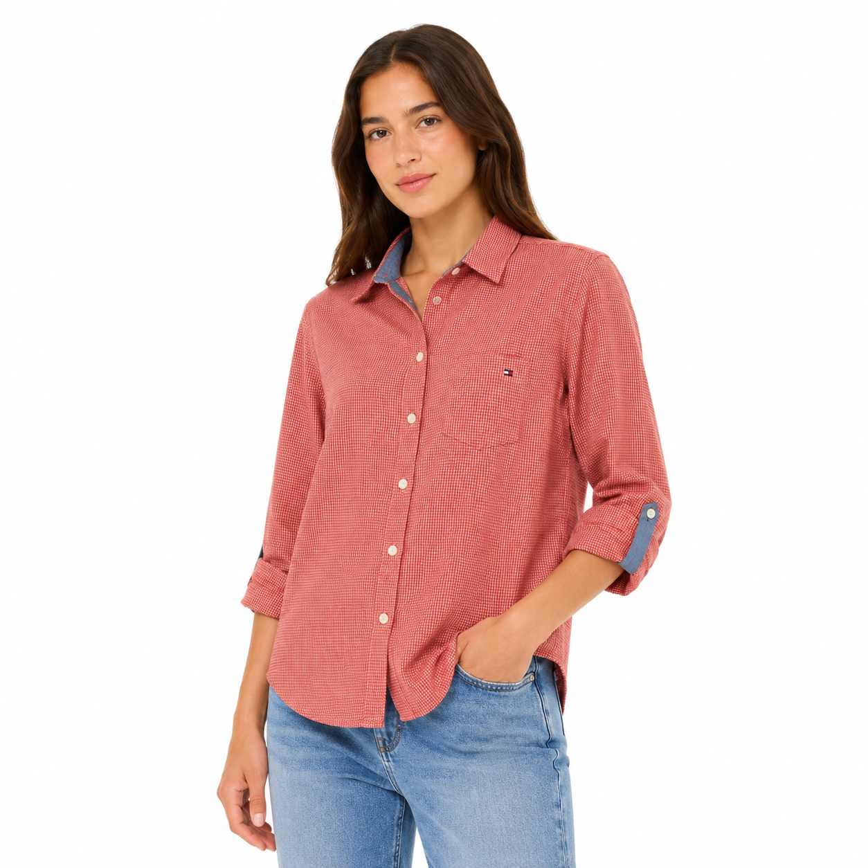 Tommy Hilfiger Button-Down Roll-Tab Sleeve Shirt