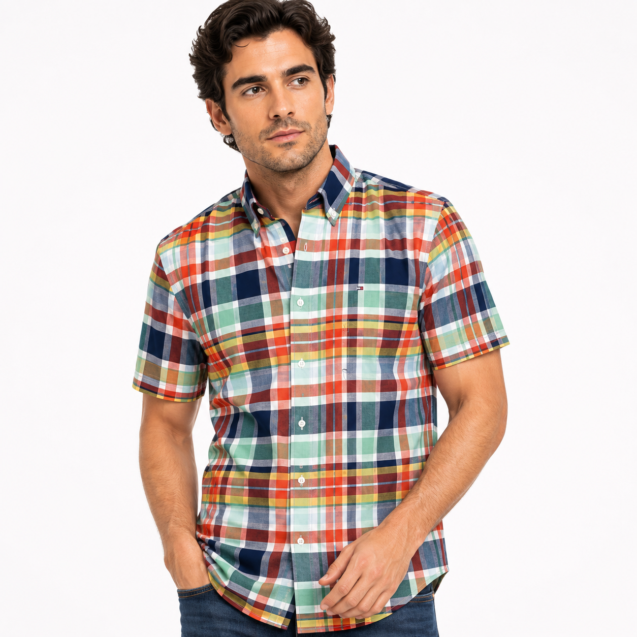 Tommy Hilfiger-Men's shirt Regular Fit Madras Oxford Shirt from the Tommy Hilfiger brand