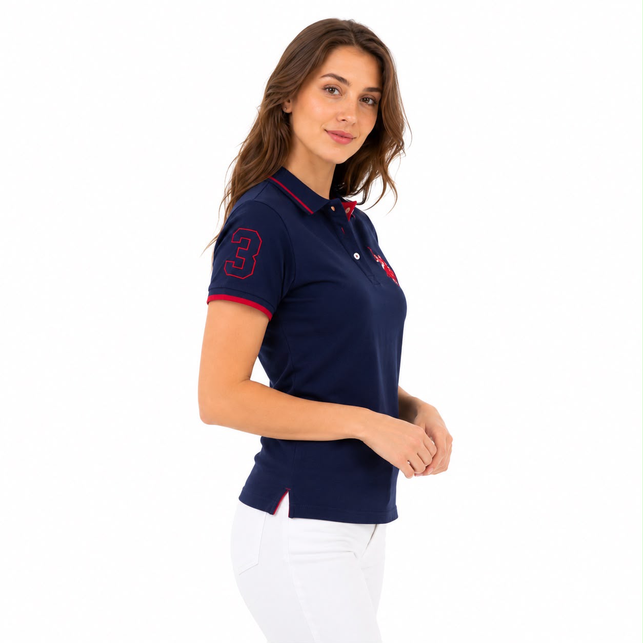 U.S. Polo Assn. Women's Contrast Patch Shirt