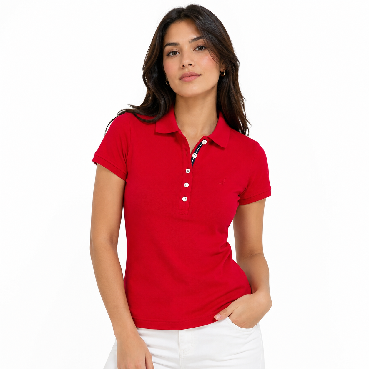 Nautica Womens 5-Button Polo