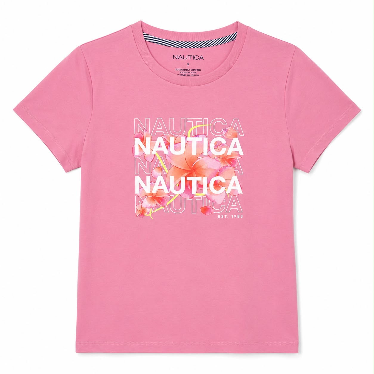 Náutica glitter floral logo graphic t-shirt Women’s