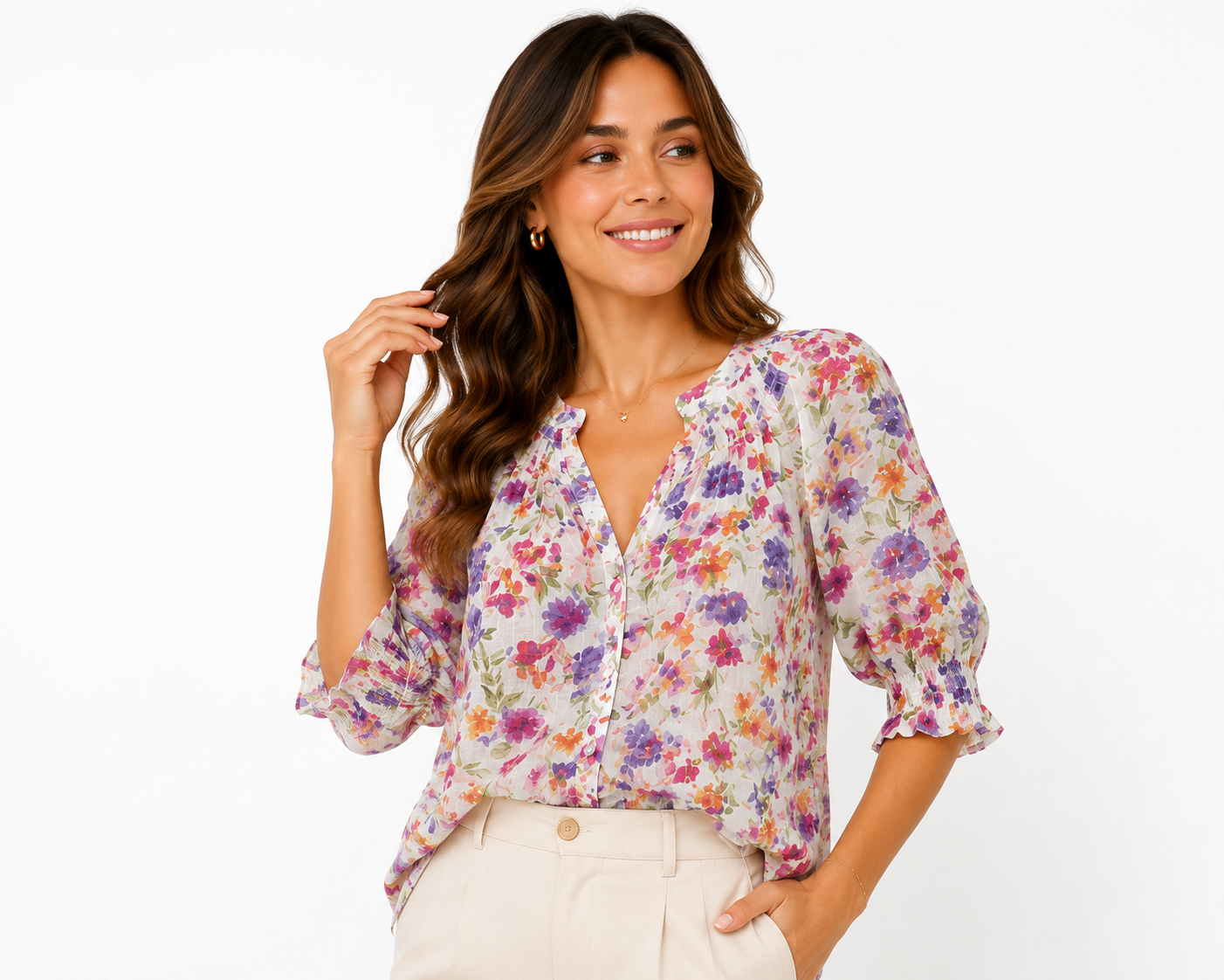C By ONE-Blouse with floral print from the brand C by One