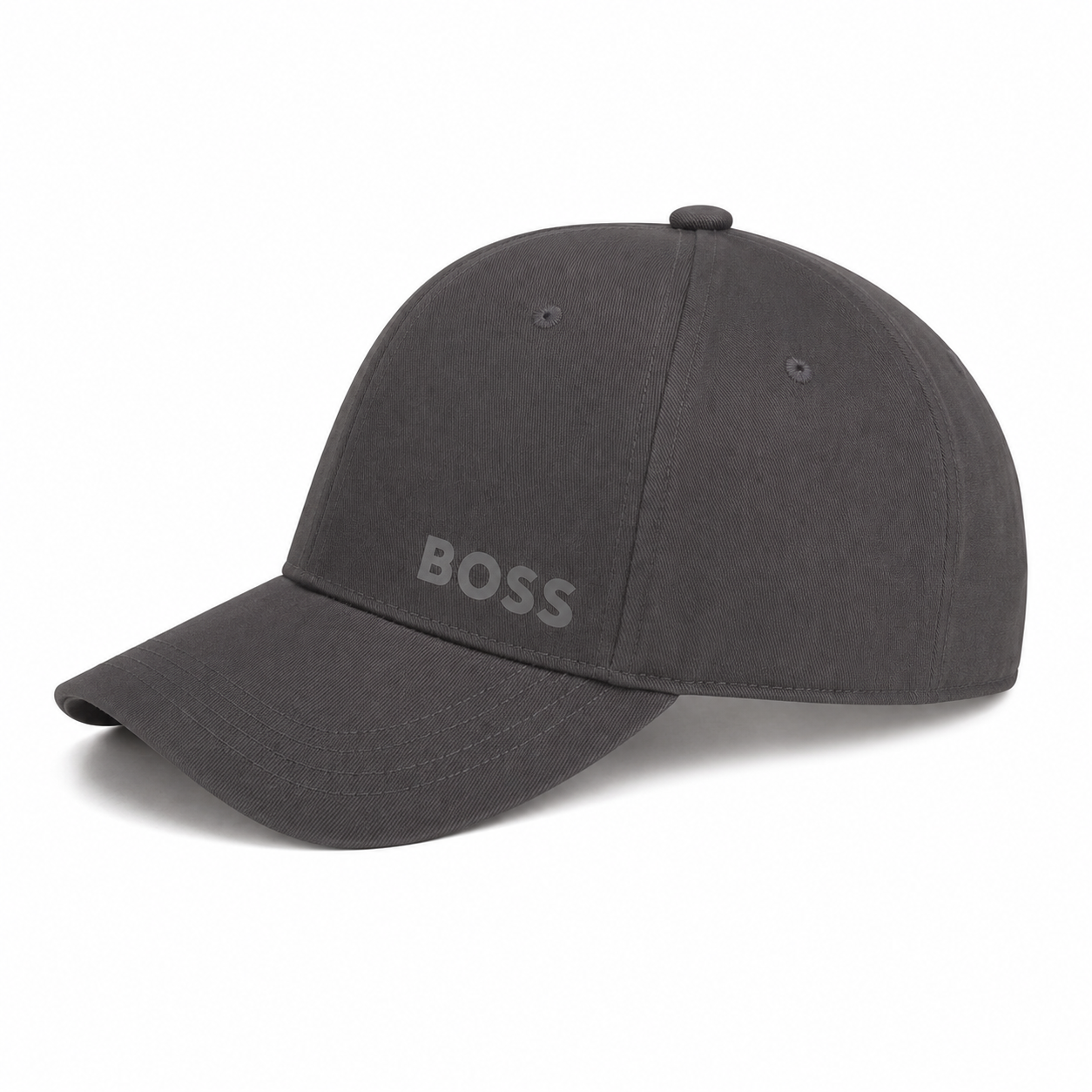 Hugo Boss cap features a structured logo in dark gray tone