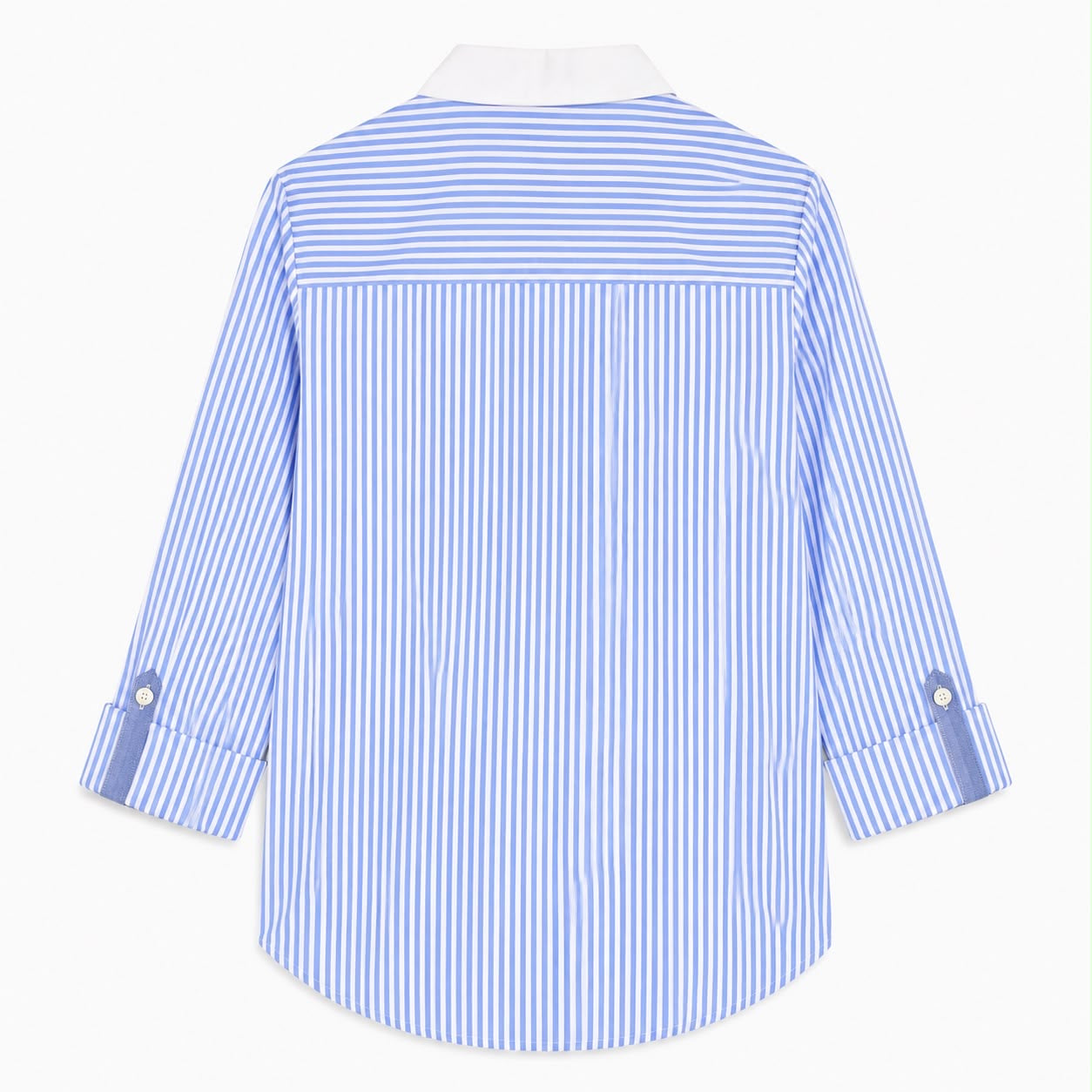 Tommy Hilfiger shirt features a white and blue striped design