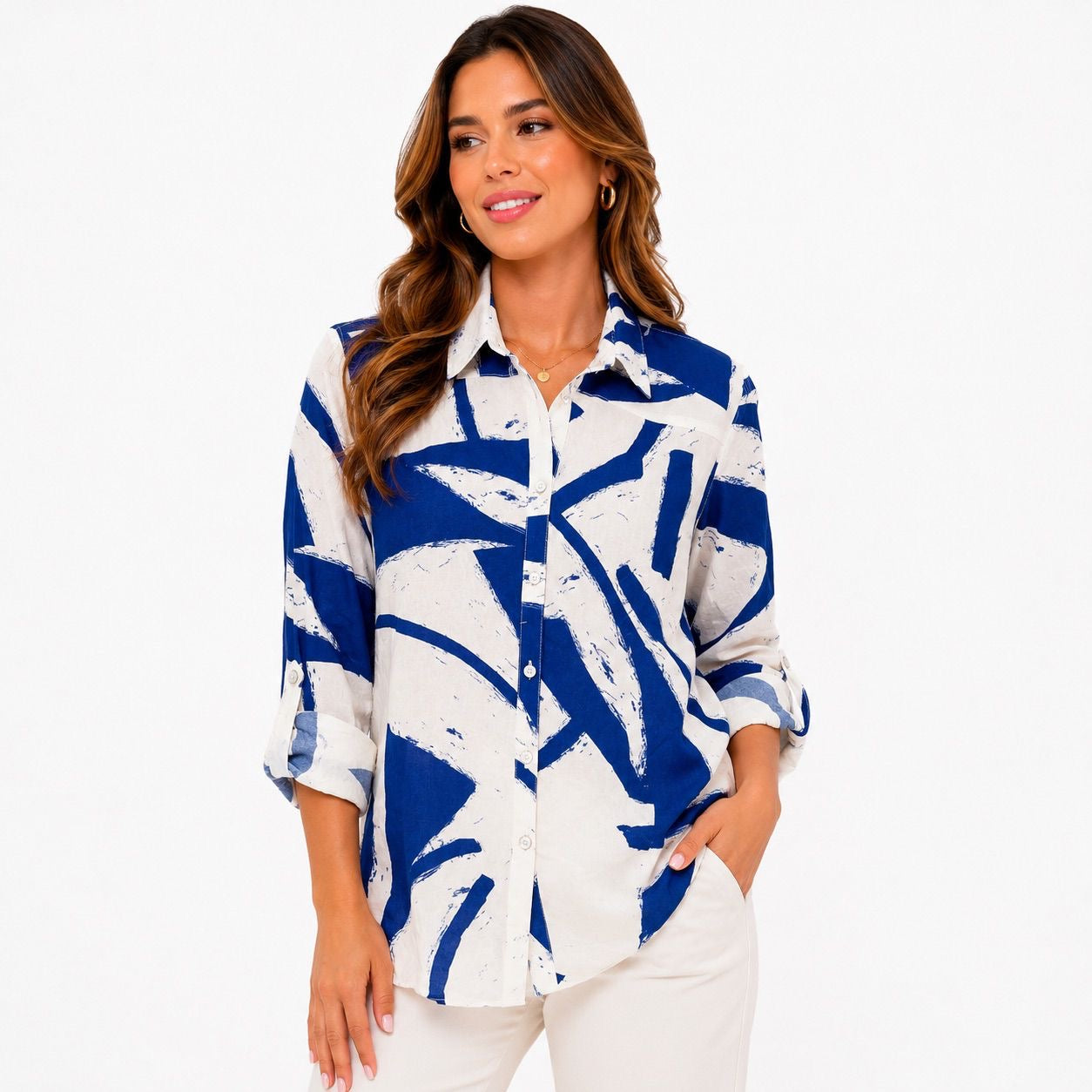 Figueroa & Flower A printed blouse With collar and buttons Women’s