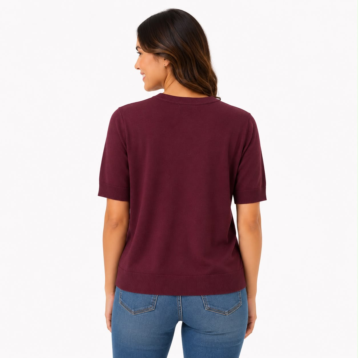 Cable & Gauge Short-sleeved fine knit sweater Women’s