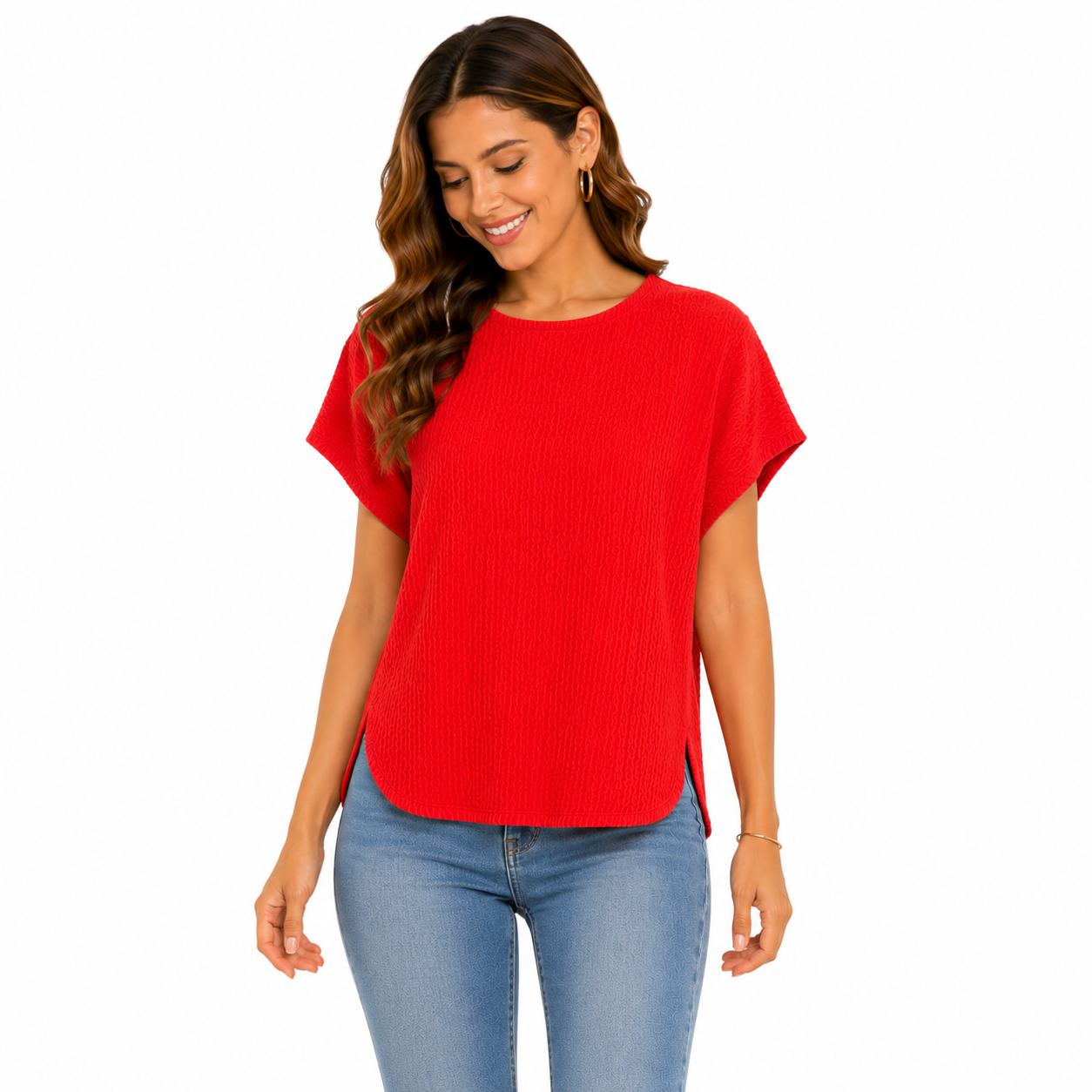 Anne Klein's blouse is a round neck garment