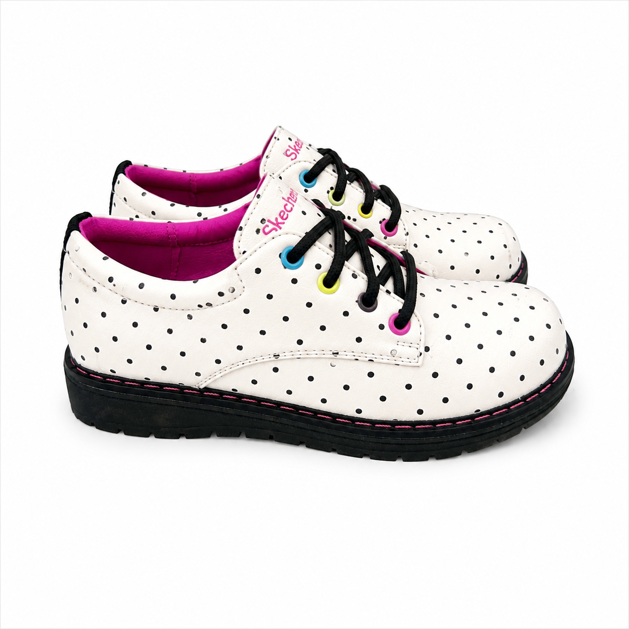 Skechers for girl model Gravlen-Supreme Vibe in white with black polka dots