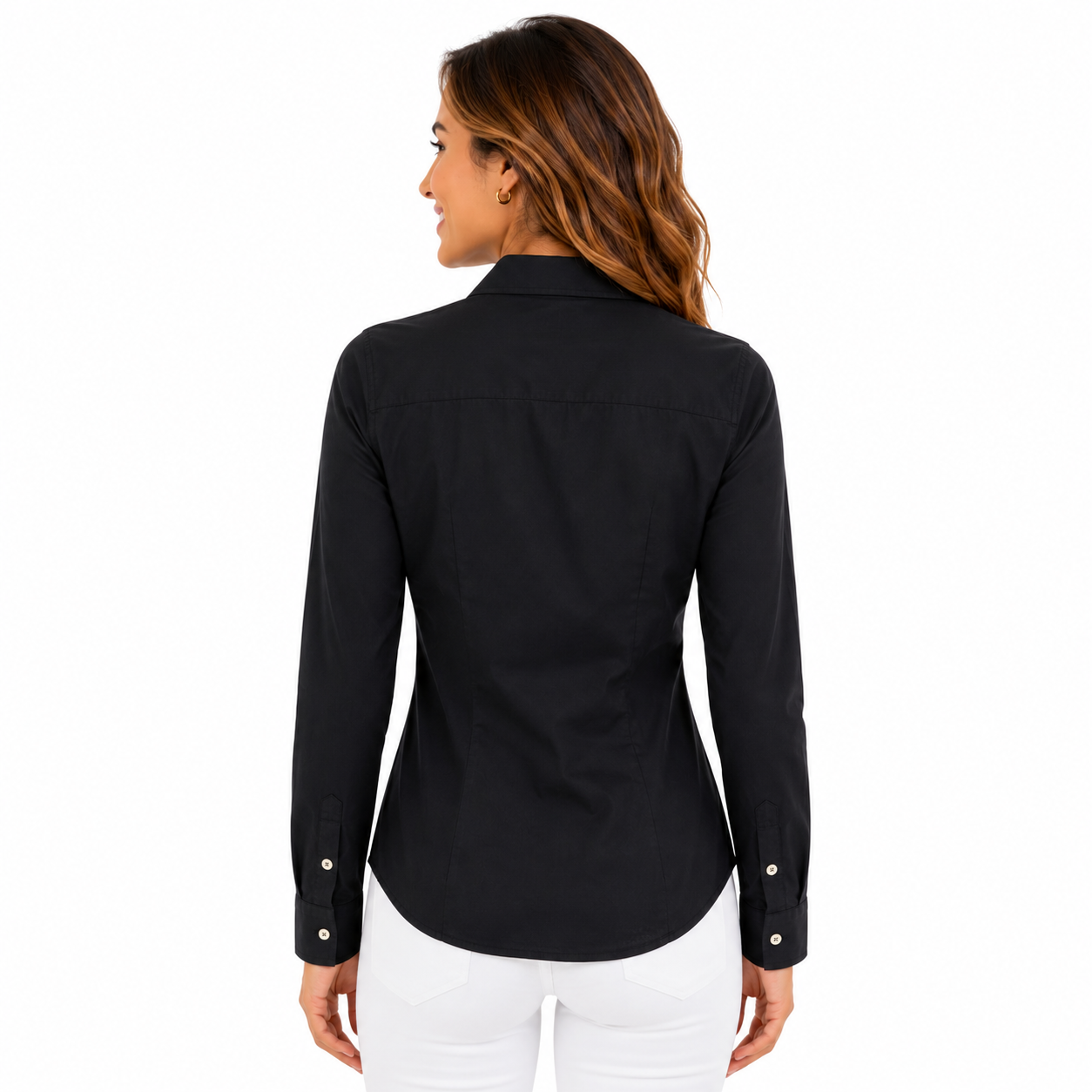 U.S. Polo Assn. Women's Black Long Sleeve Basic Shirt