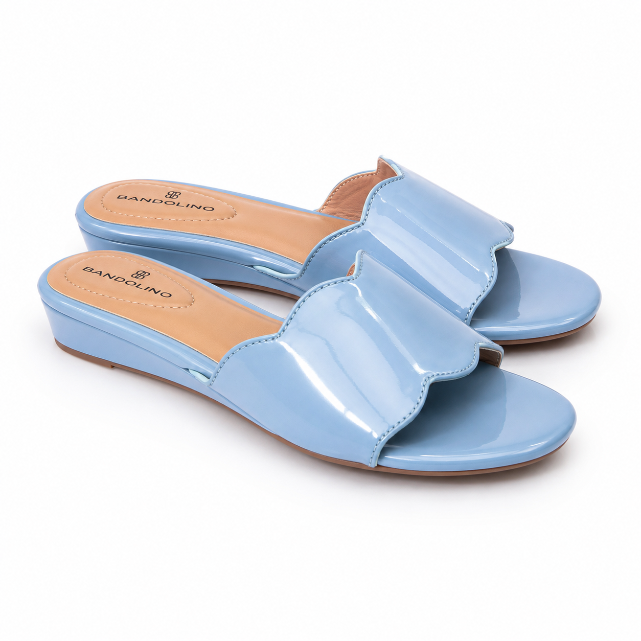 Bandolino Women's Kayla Scalloped Edge Demi Wedge Sandals