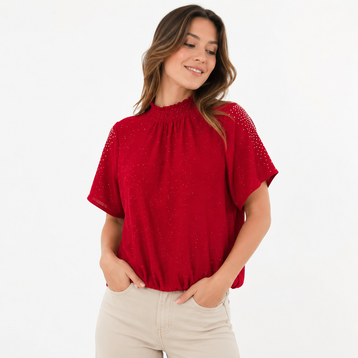 Ember A red short-sleeved blouse Women’s