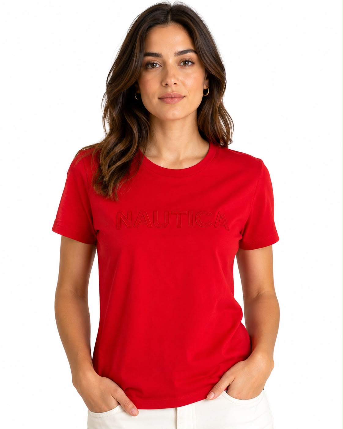 NAUTICA-Red round neck t-shirt