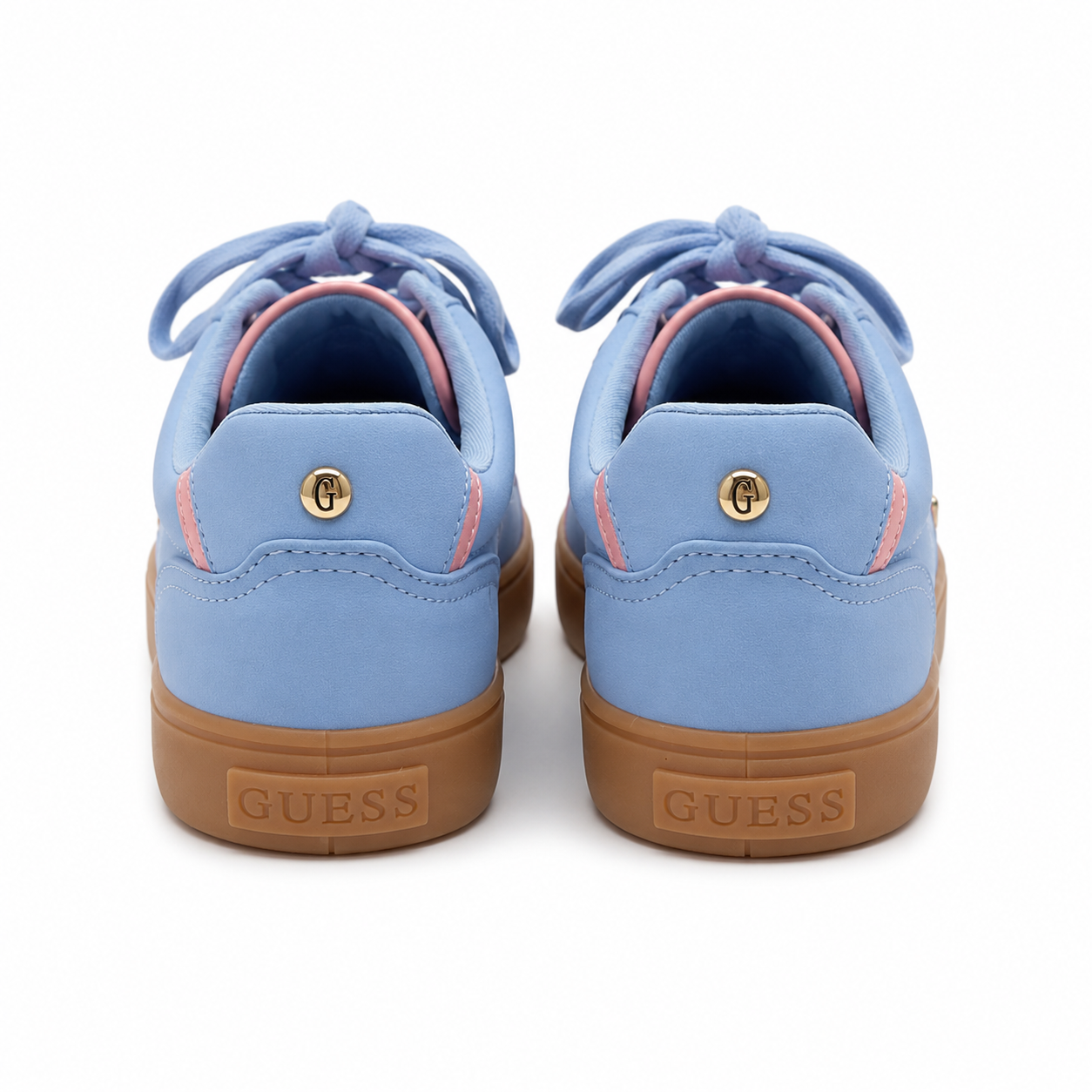 Guess sneakers for women in light blue with pink details