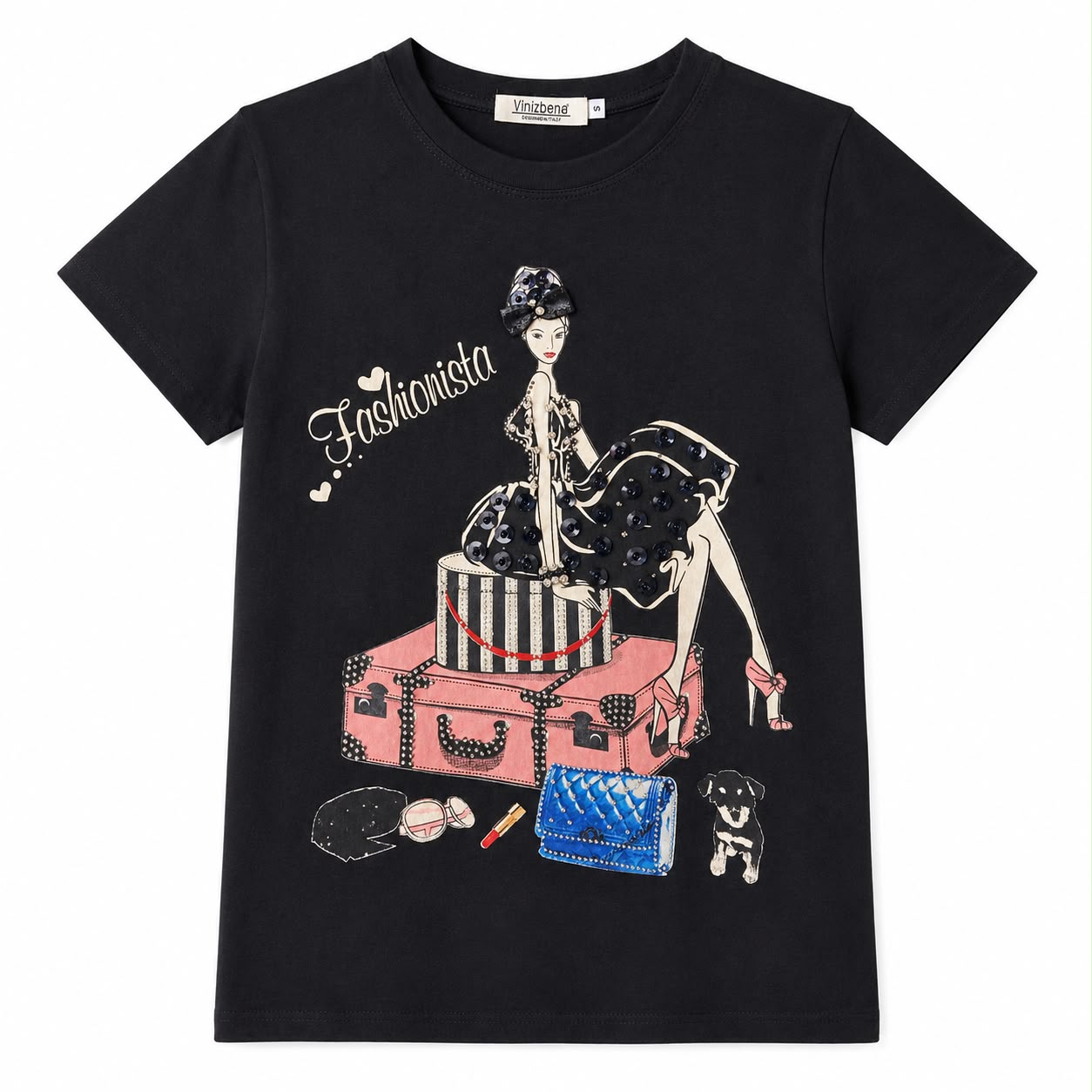 Vinizbena Black graphic t-shirt from the Vinizbene brand Women’s