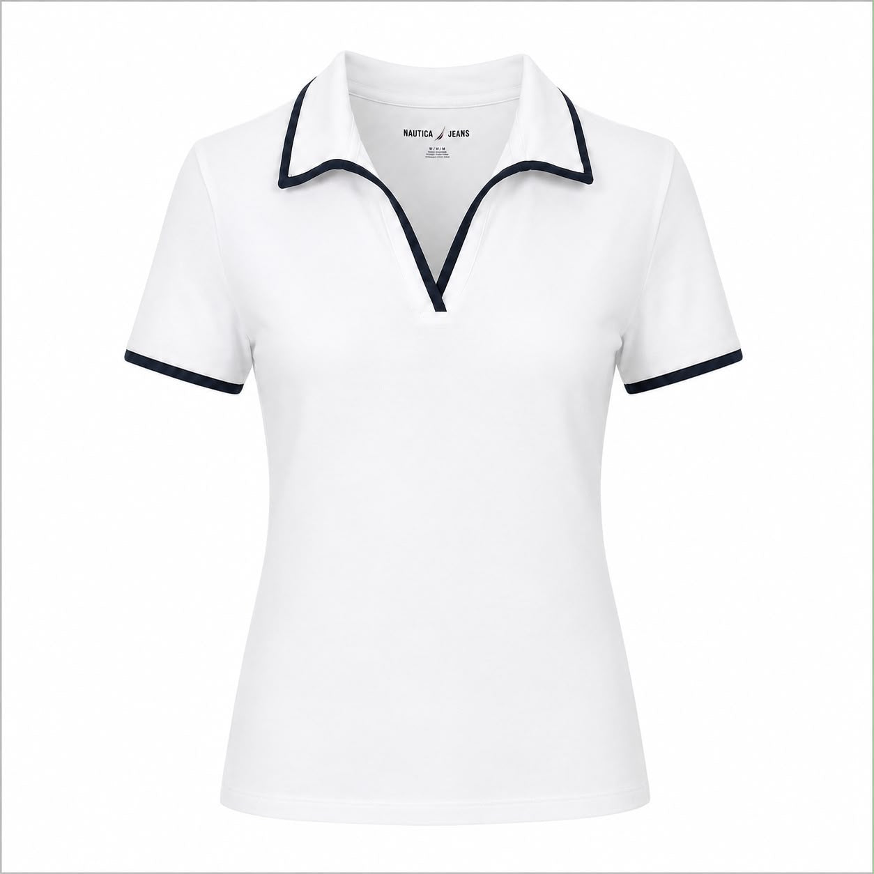 Nautica Jeans for women is white with a V-neck