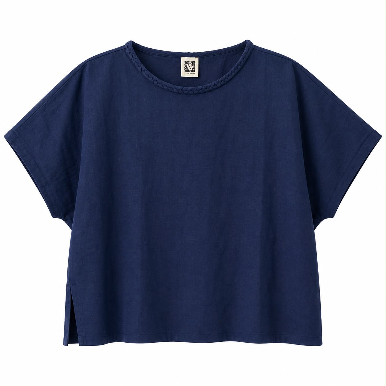 Anne Klein Navy blue short-sleeved blouse