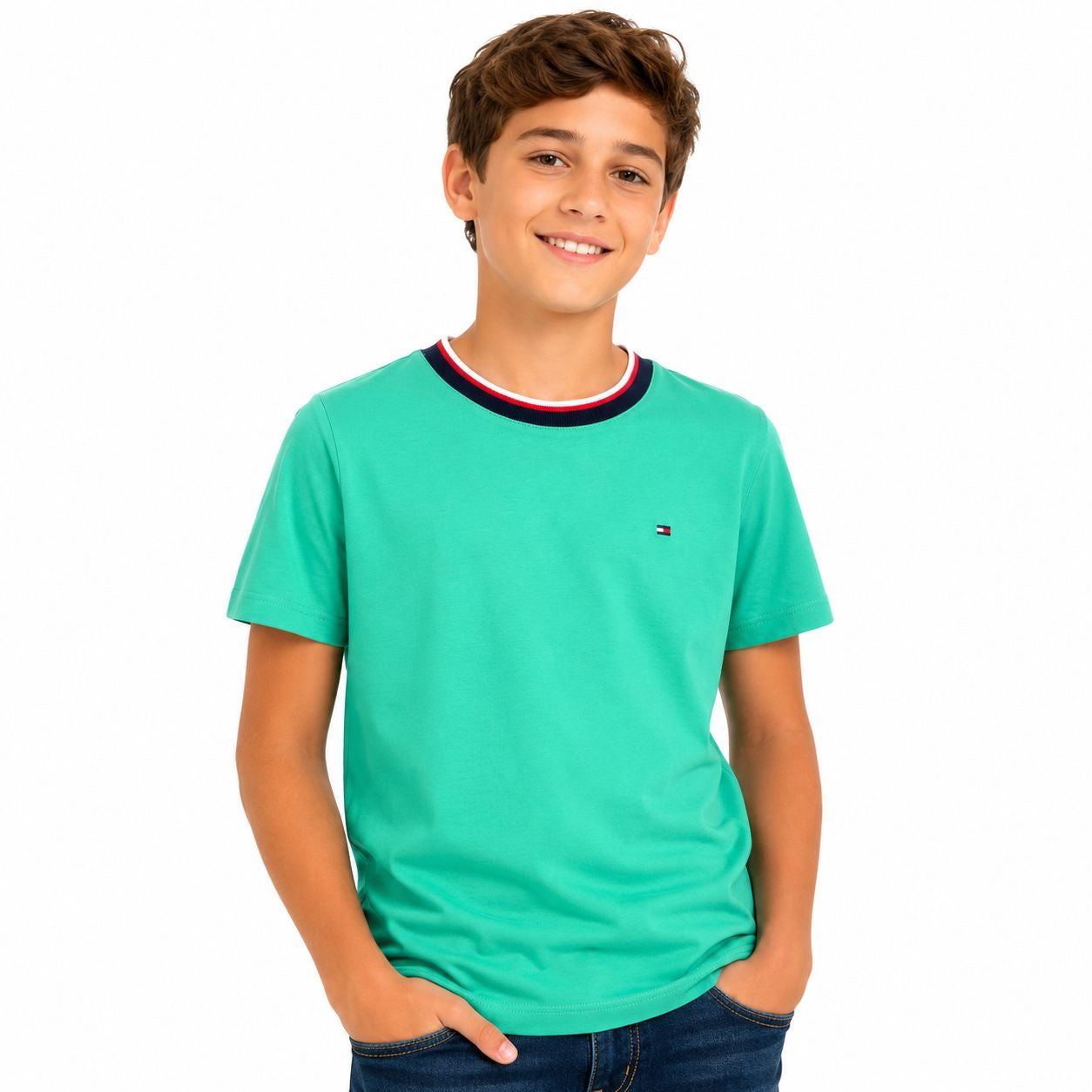 Tommy Hilfiger-Green short-sleeved t-shirt