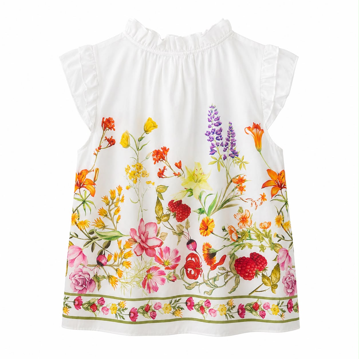 Bailey 44 white blouse features a vibrant multi-color floral print