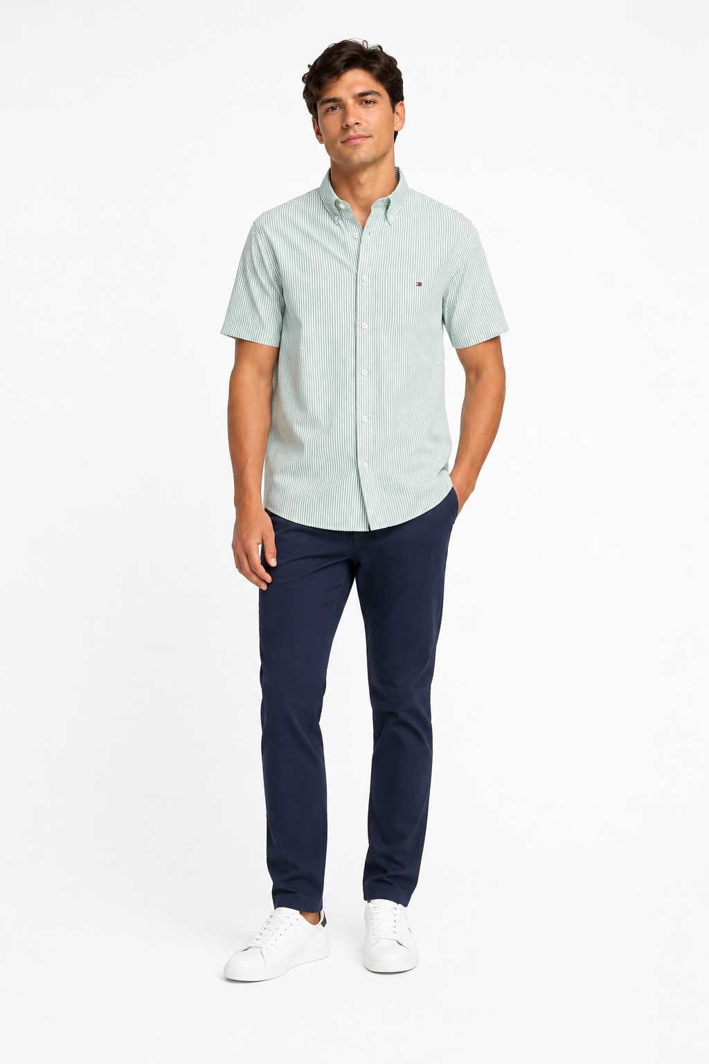 Tommy Hilfiger- TH FLex Shirt-Sleeve Poplin Shirt