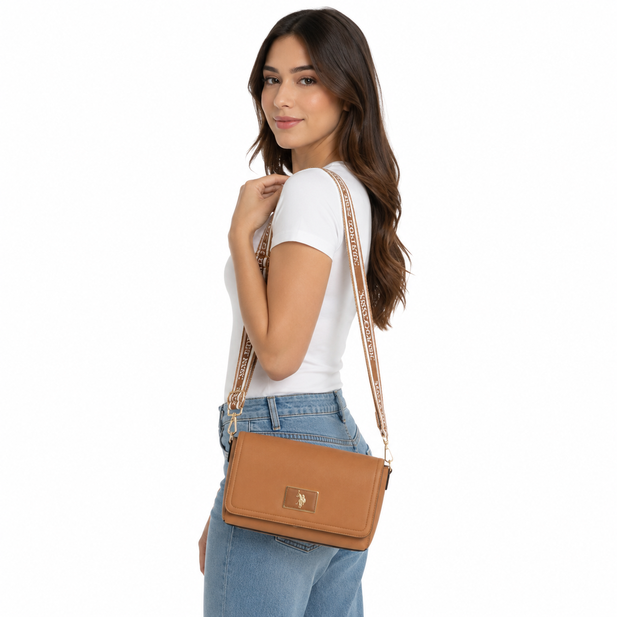 U.S. POLO ASSN-Elegant U.S. Polo Assn. crossbody wallet in brown tone