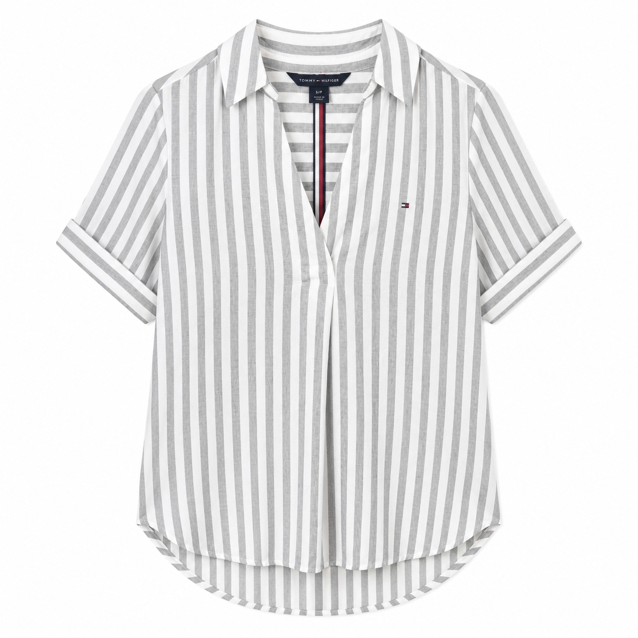Tommy Hilfiger Gold Button Vertical Stripe Shirt