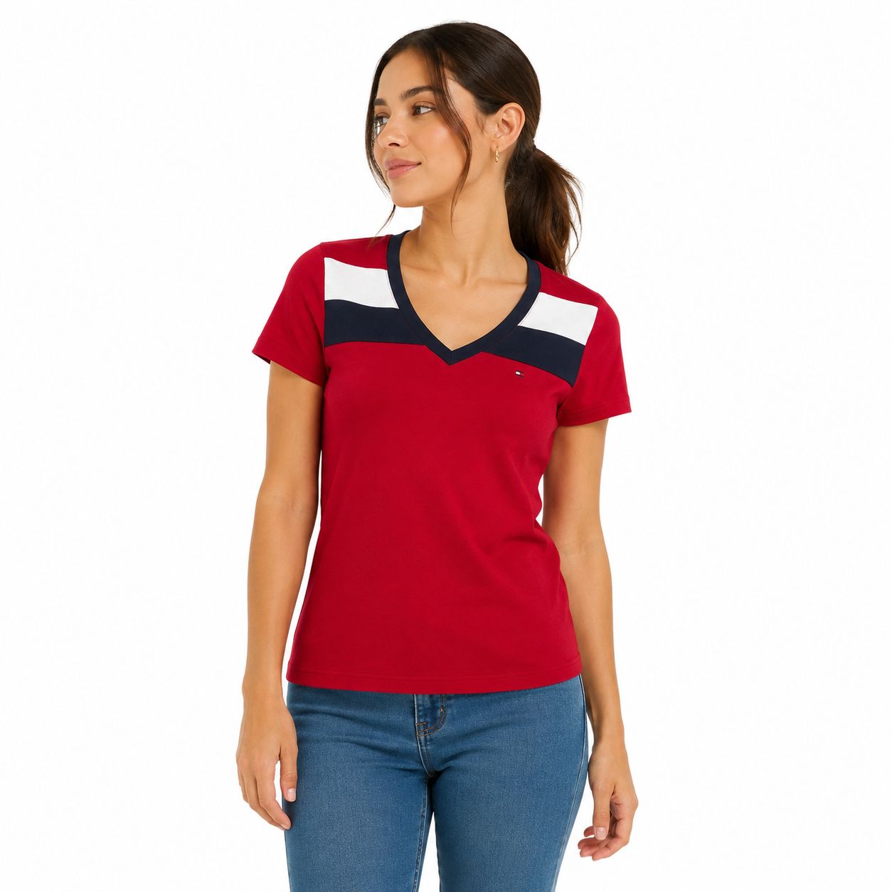 Tommy Hilfiger Women's V-Neck Casual T-Shirt