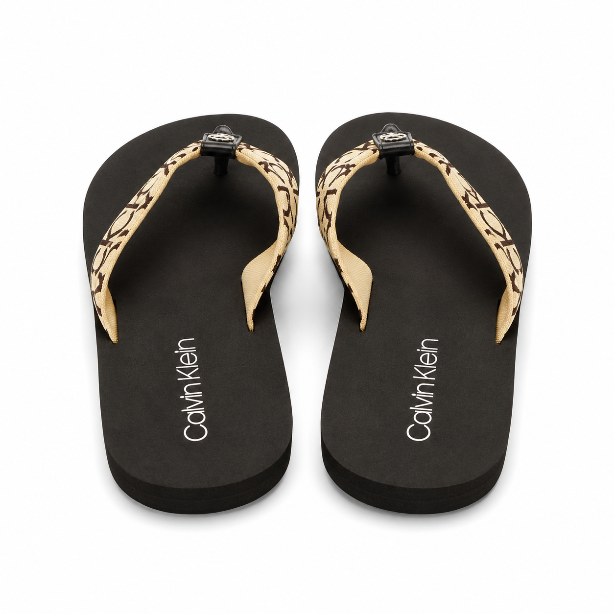 Calvin Klein model Callin for women in black with beige straps with logo