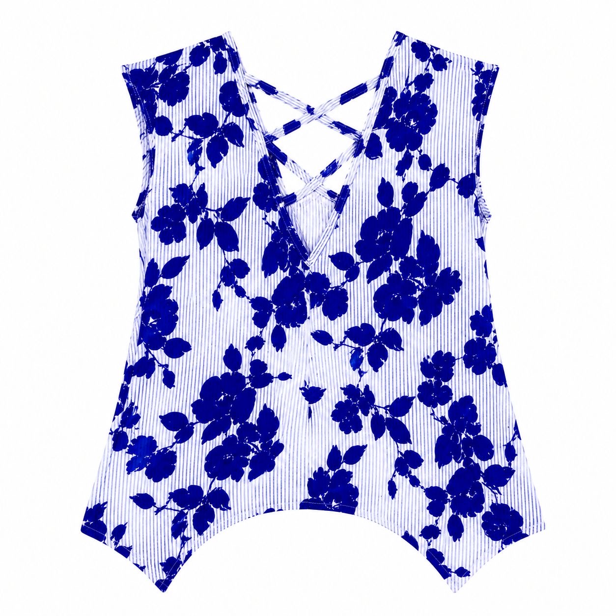 Bold Elements blouse has a blue floral print