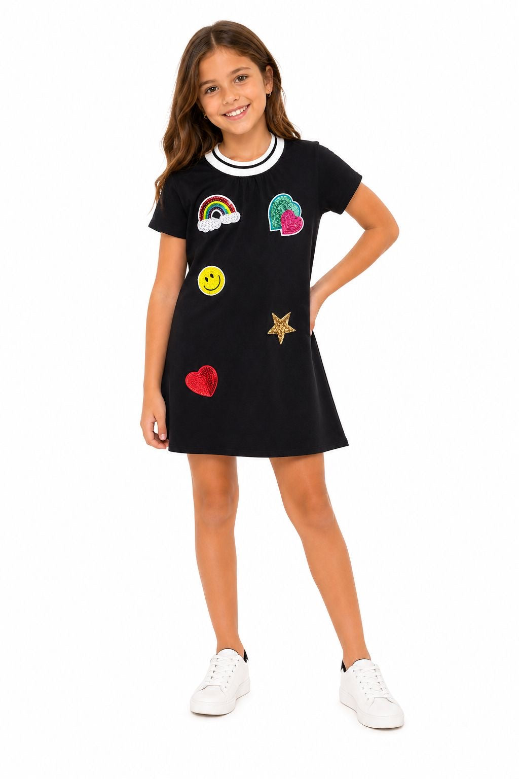 DREAM GIRL-T-shirt dress in black from the Dreamgirl brand
