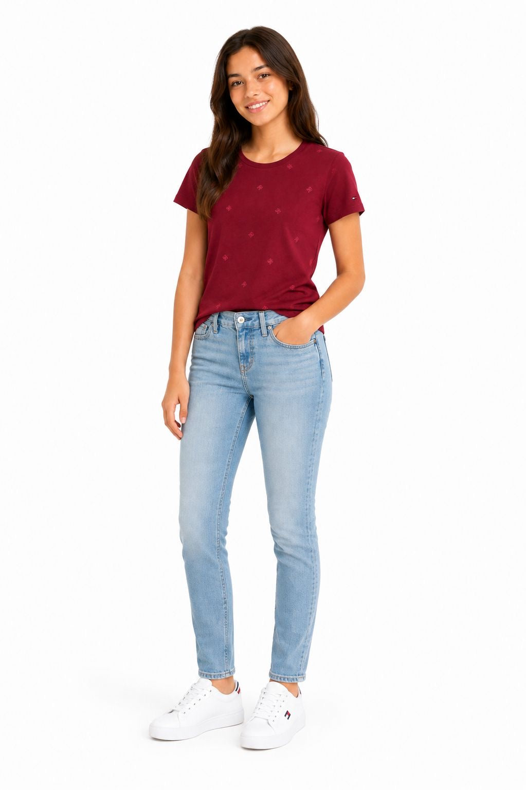 Tommy Hilfiger short-sleeved T-shirt in dark red