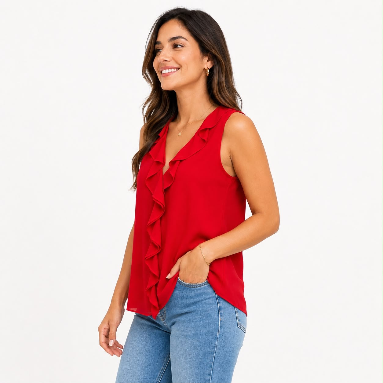 Calvin Klein red sleeveless blouse Women’s