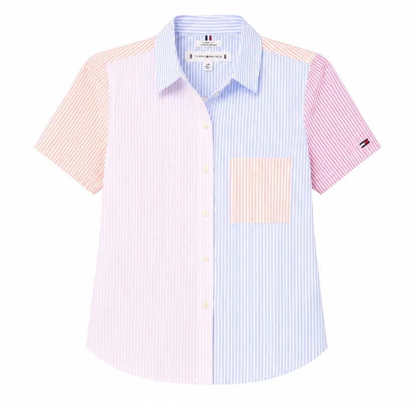 Tommy Hilfiger-Multistripe Puff-Sleeve Shirt