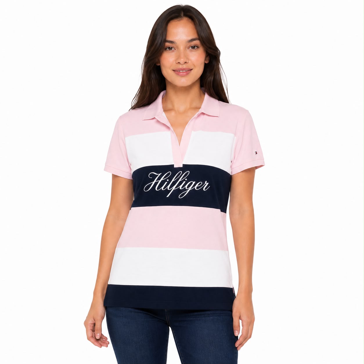 Tommy Hilfiger Colorblock Logo Split-Neck Polo