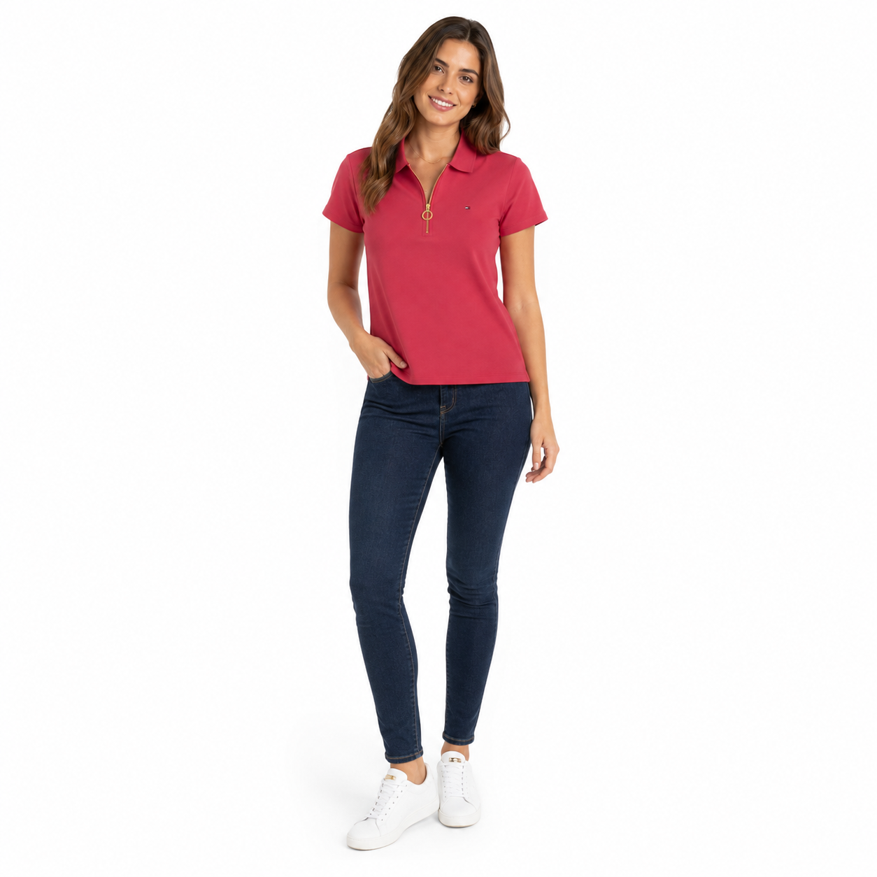 Tommy Hilfiger Women's Embroidered Logo Slim Polo Shirt