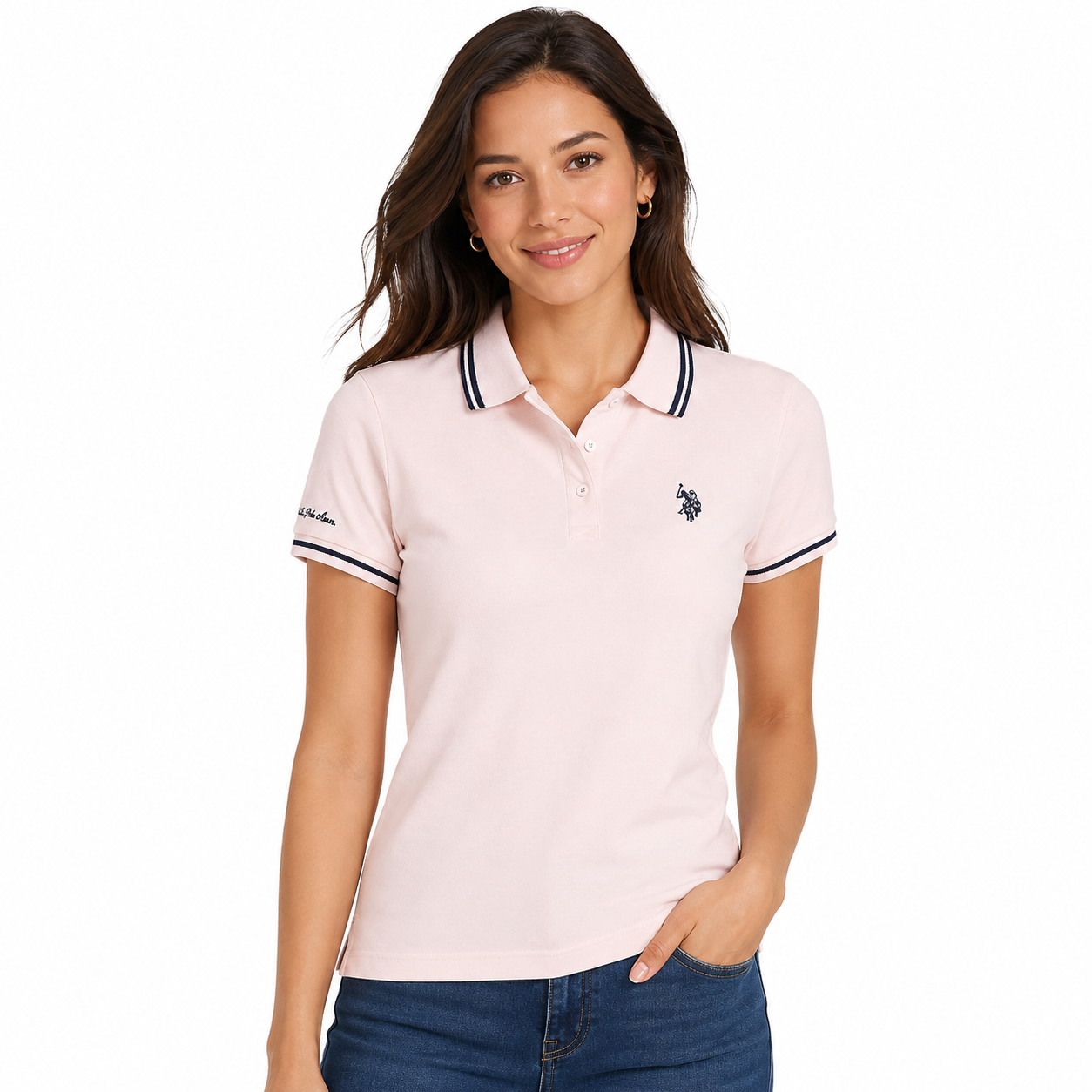 U.S. POLO ASSN-Women's pique polo shirt