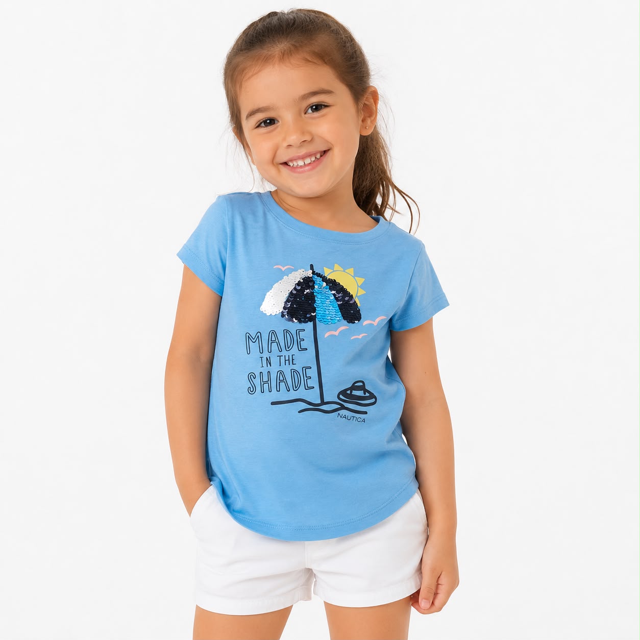 Nautica Girls’ crew neck short-sleeve T-shirt