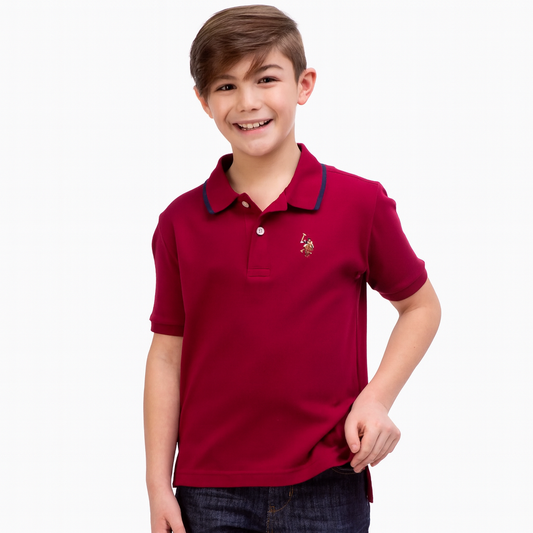 U.S Polo Assn Solid Cotton Muscle Fit Polo Shirt