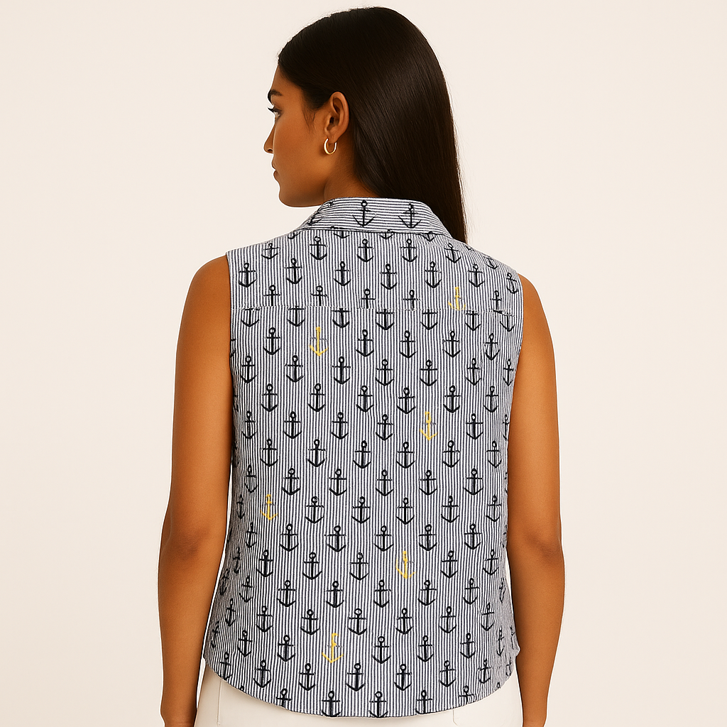 Charter Club Sleeveless Print Shirt