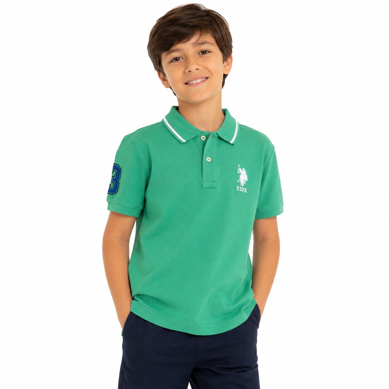 U.S. POLO ASSN. Green polo shirt from the U.S. brand Polo Assn. for children or young people