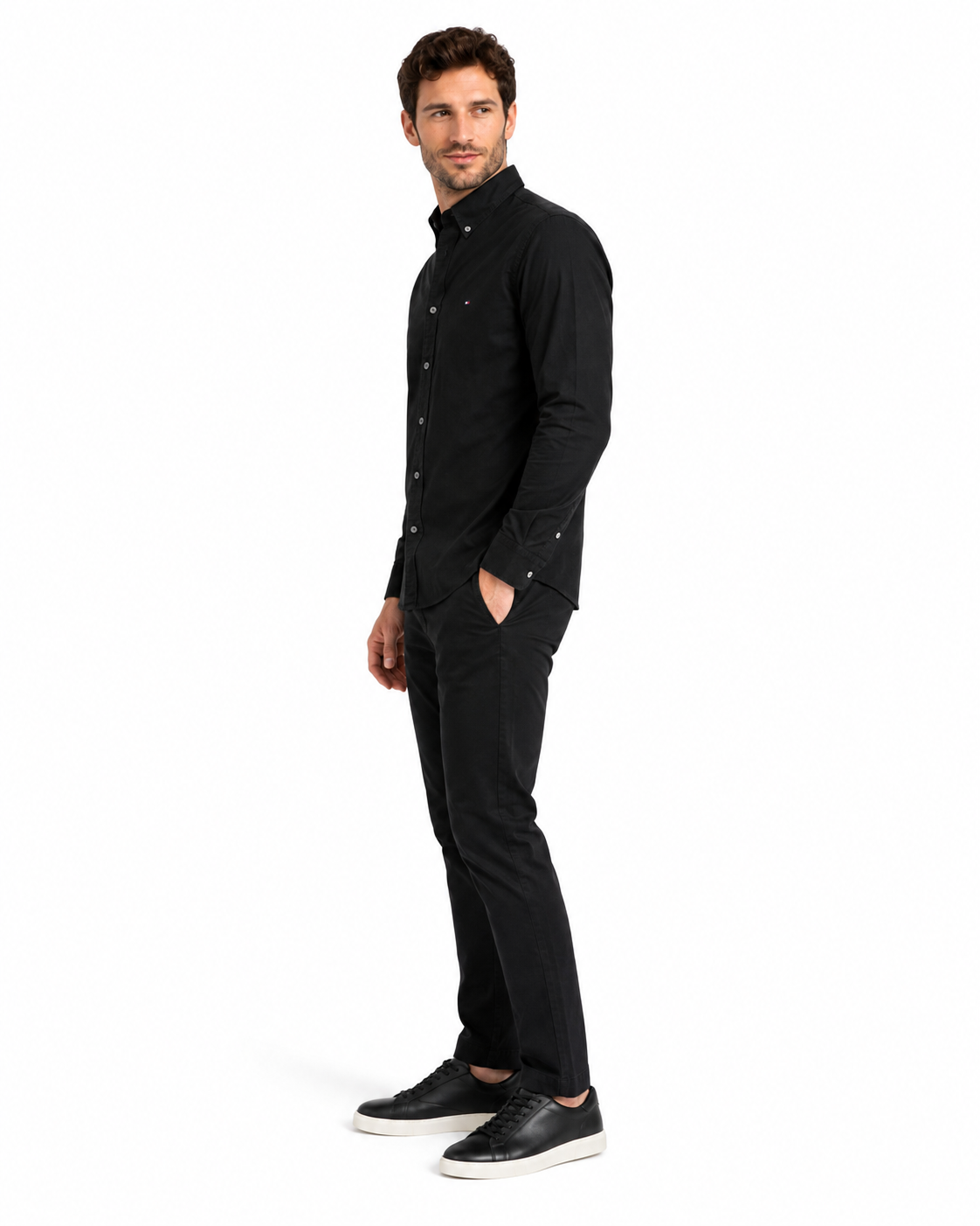 Tommy Hilfiger men's casual elastic poplin shirt