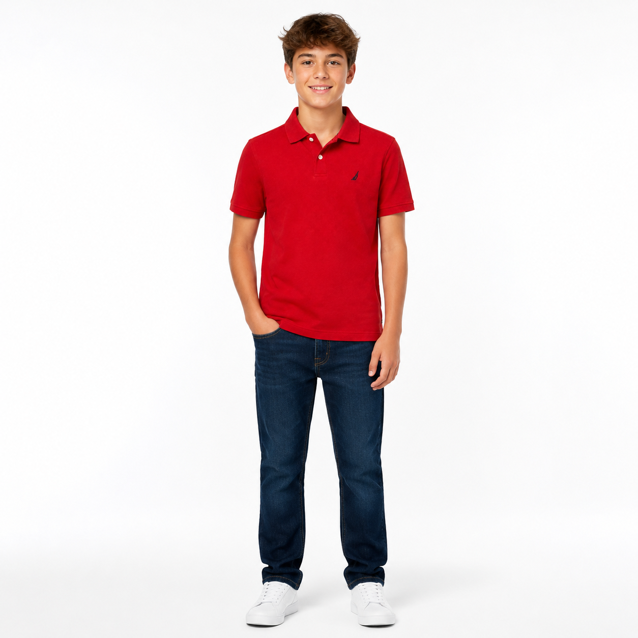 Nautica classic-fit short-sleeve cotton deck polo shirt
