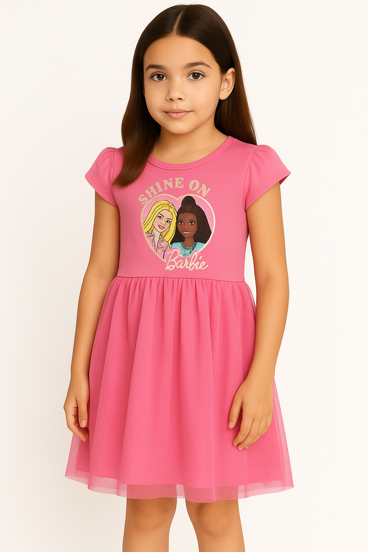 Barbie Toddler Girls Shine On Short Sleeve Dress