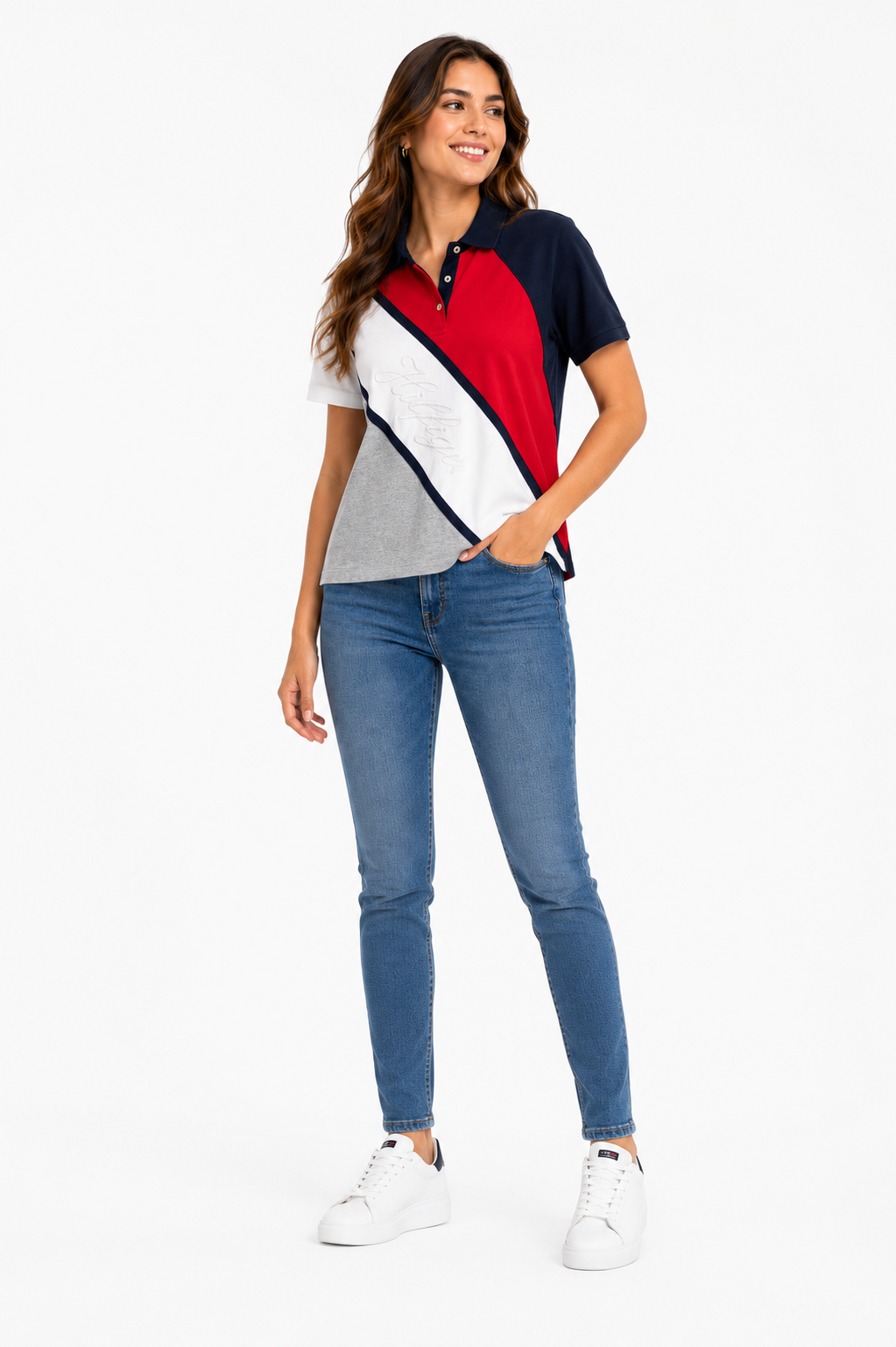Tommy Hilfiger Women Striped Regular Fit Polo T-Shirt
