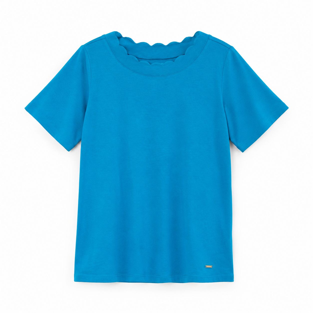 Anne Klein Plus Size Scallop Short Sleeve T-Shirt