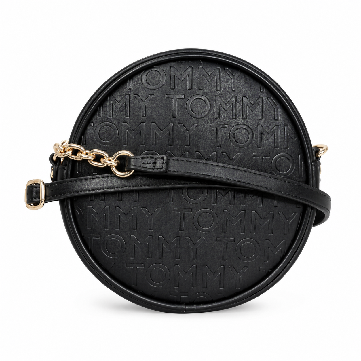 Tommy Hilfiger circular black faux leather crossbody bag
