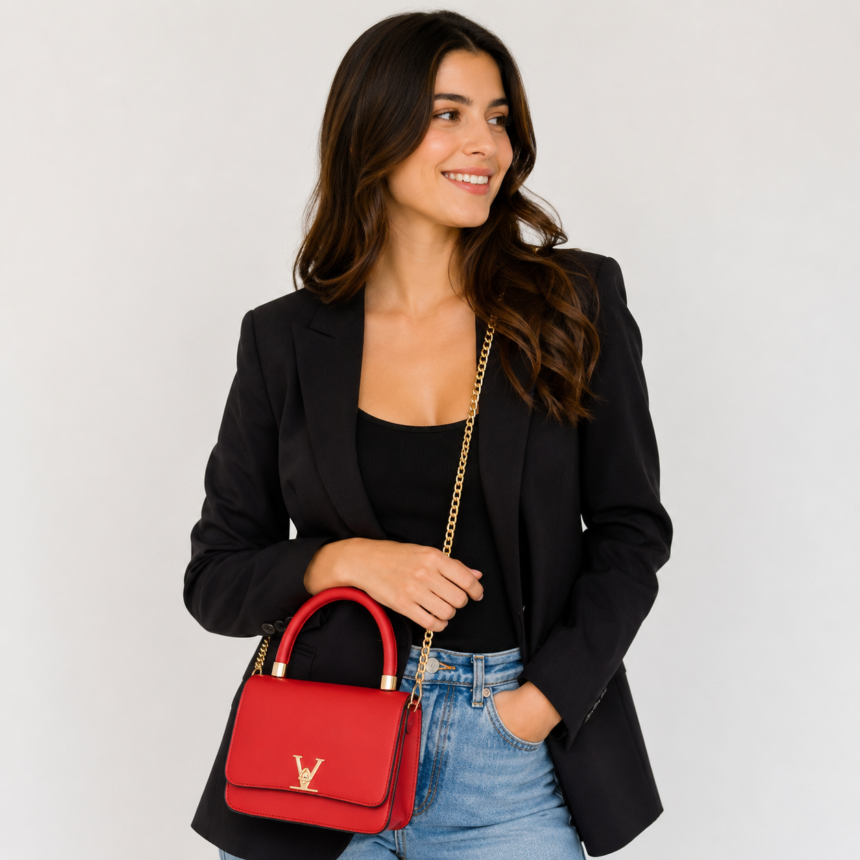 Emperia Chain Accent Box Handbag