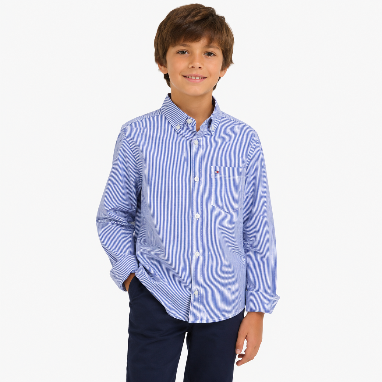 Tommy Hilfiger Boys' Long Sleeve Tommy Stripe Shirt