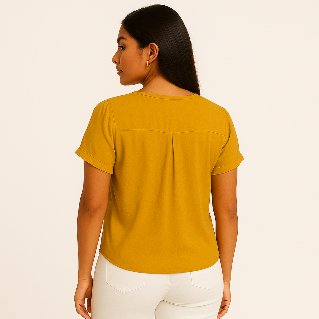 Rose + Olive Women's short-sleeved V-neck blouse